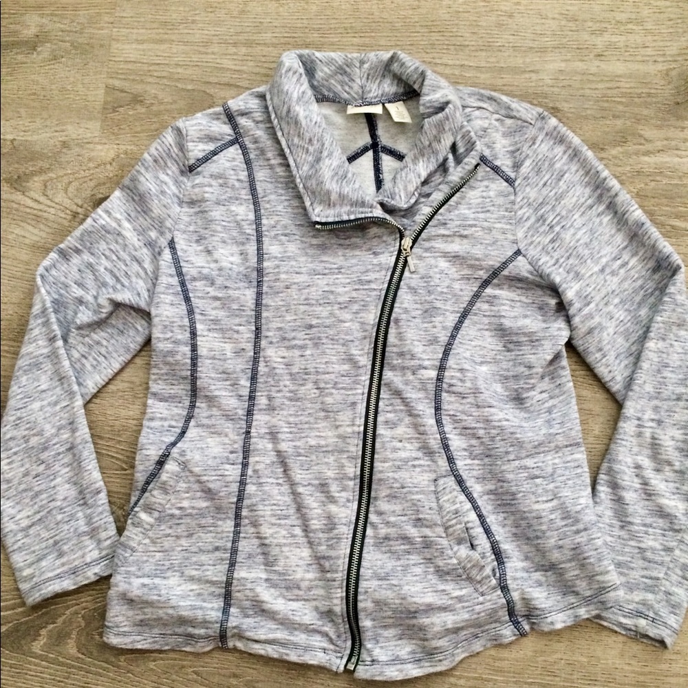 Chico's Zenergy Long Sleeve, Slanted Front Zip